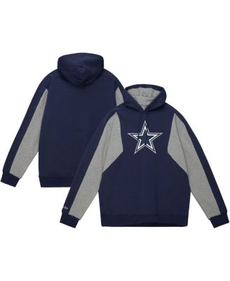 Mitchell & Ness - Men's Navy Dallas Cowboys Color Blocked Fleece 2.0 Pullover Hoodie