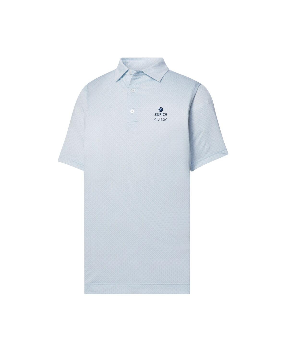 Men's Light Blue The Zurich Classic ProDry Loop Print Lisle Polo Shirt - Light Blue