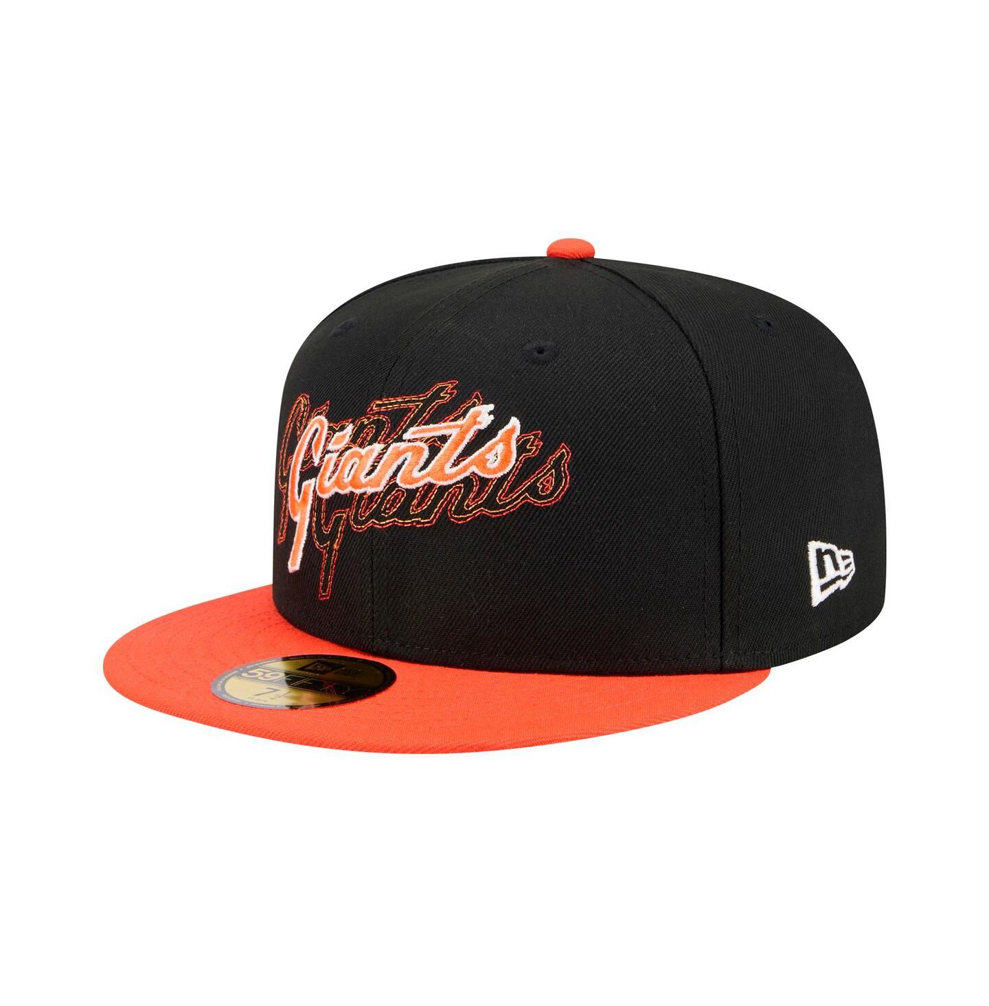 Мужская кепка New Era Black San Francisco Giants Shadow Stitch 59FIFTY Fitted Hat — фото 1