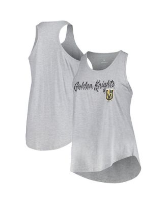 Fanatics - Women's Heather Gray Vegas Golden Knights Plus Size Racerback Tank Top