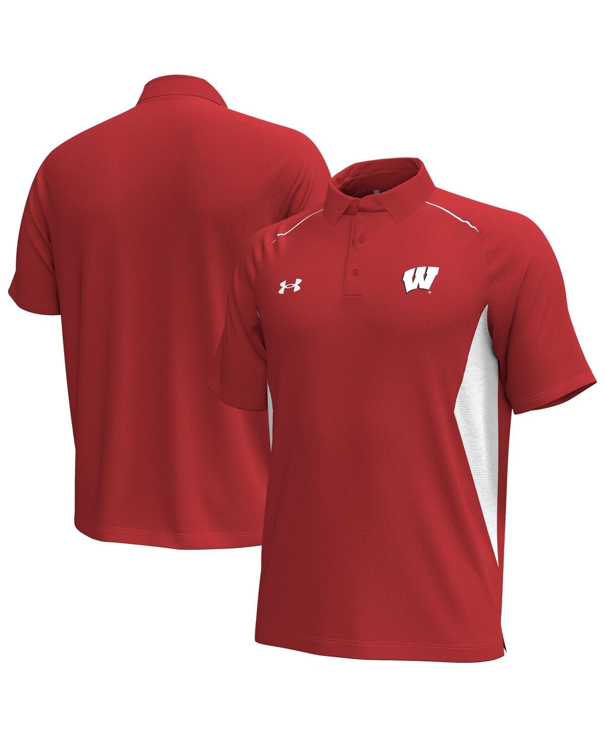 Men's Red Wisconsin Badgers Title Performance Polo Shirt - Red
