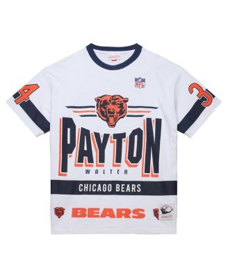 Men's Walter Payton White Chicago Bears Name Number Team Origins Vintage Logo T-Shirt