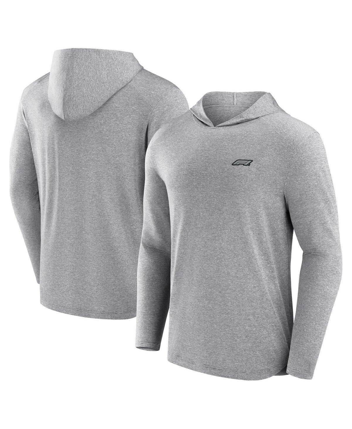 Men's Gray Front Office Power Mono Long Sleeve Hoodie T-Shirt - Gray