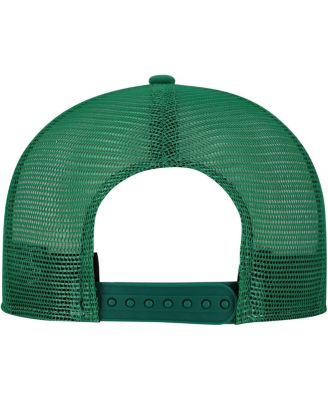 Men's White/Green New York Jets Striped A-Frame 9FIFTY Adjustable Trucker Snapback Hat