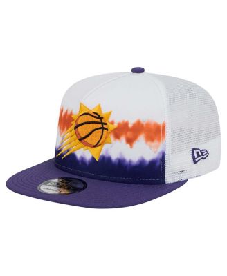 New Era - Men's White/Purple Phoenix Suns Dip-Dye 9FIFTY A-Frame Trucker Snapback Hat