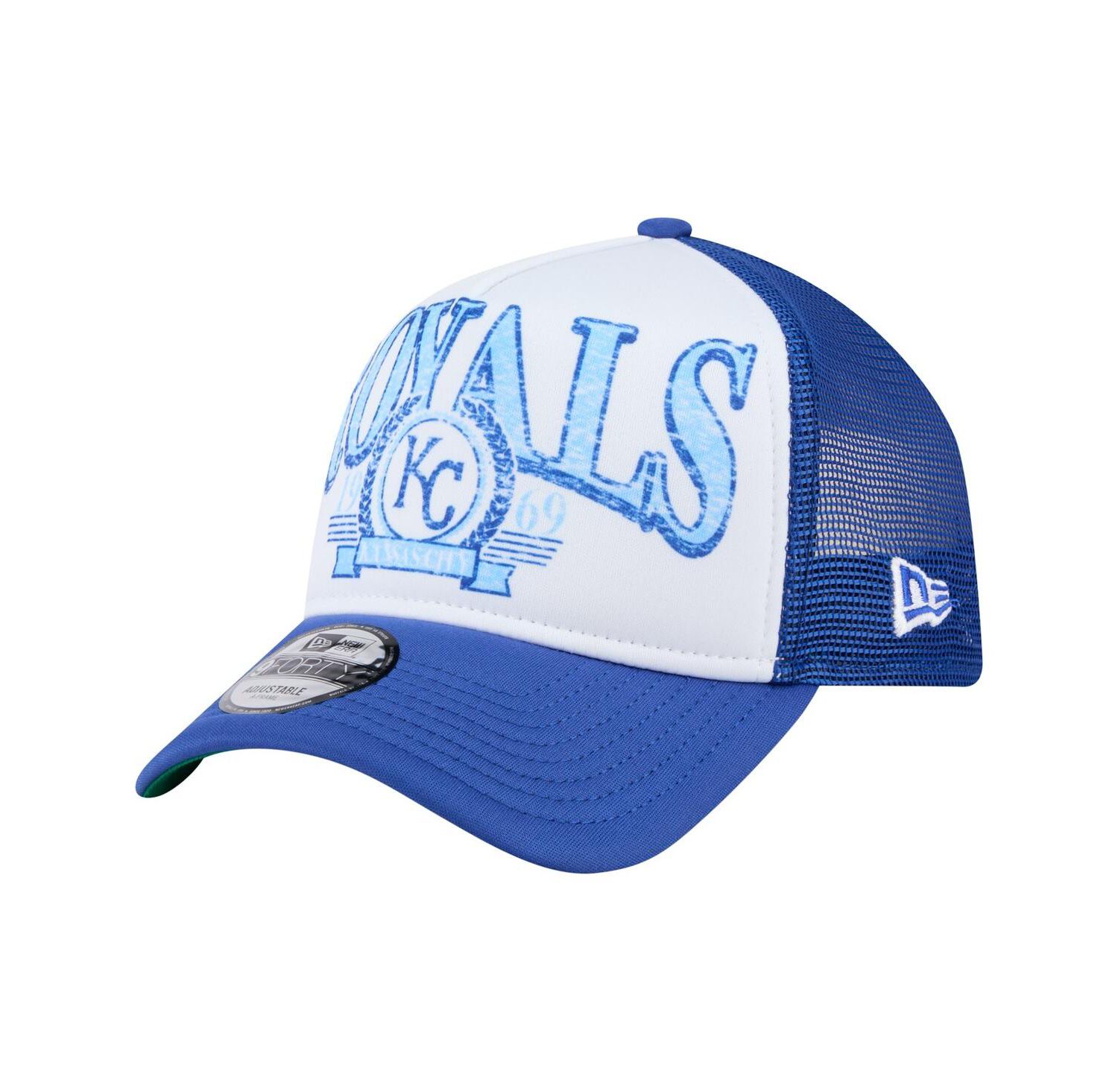 Men's Royal Kansas City Royals Distressed 9FORTY A-Frame Adjustable Trucker Hat