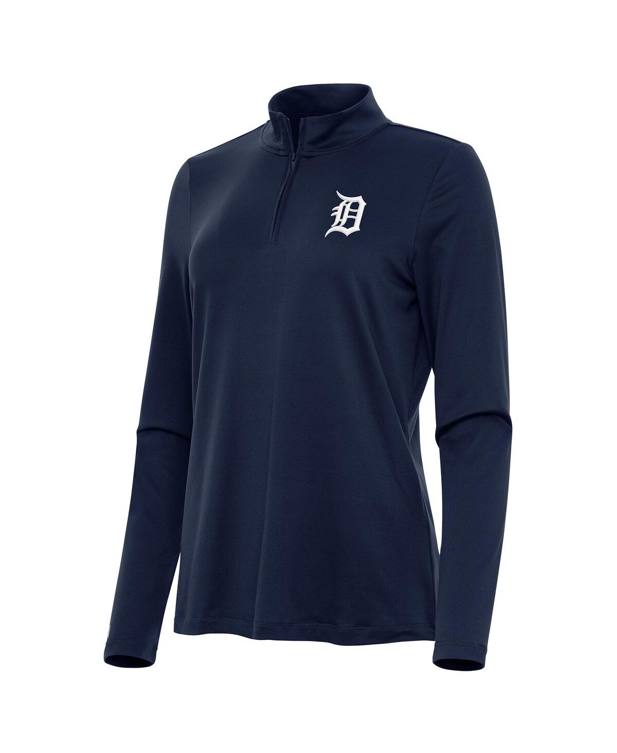 Women's Navy Detroit Tigers Reprocess Quarter-Zip Top - Navy