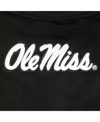 Women's Black Ole Miss Rebels Cropped Pullover Sweatshirt