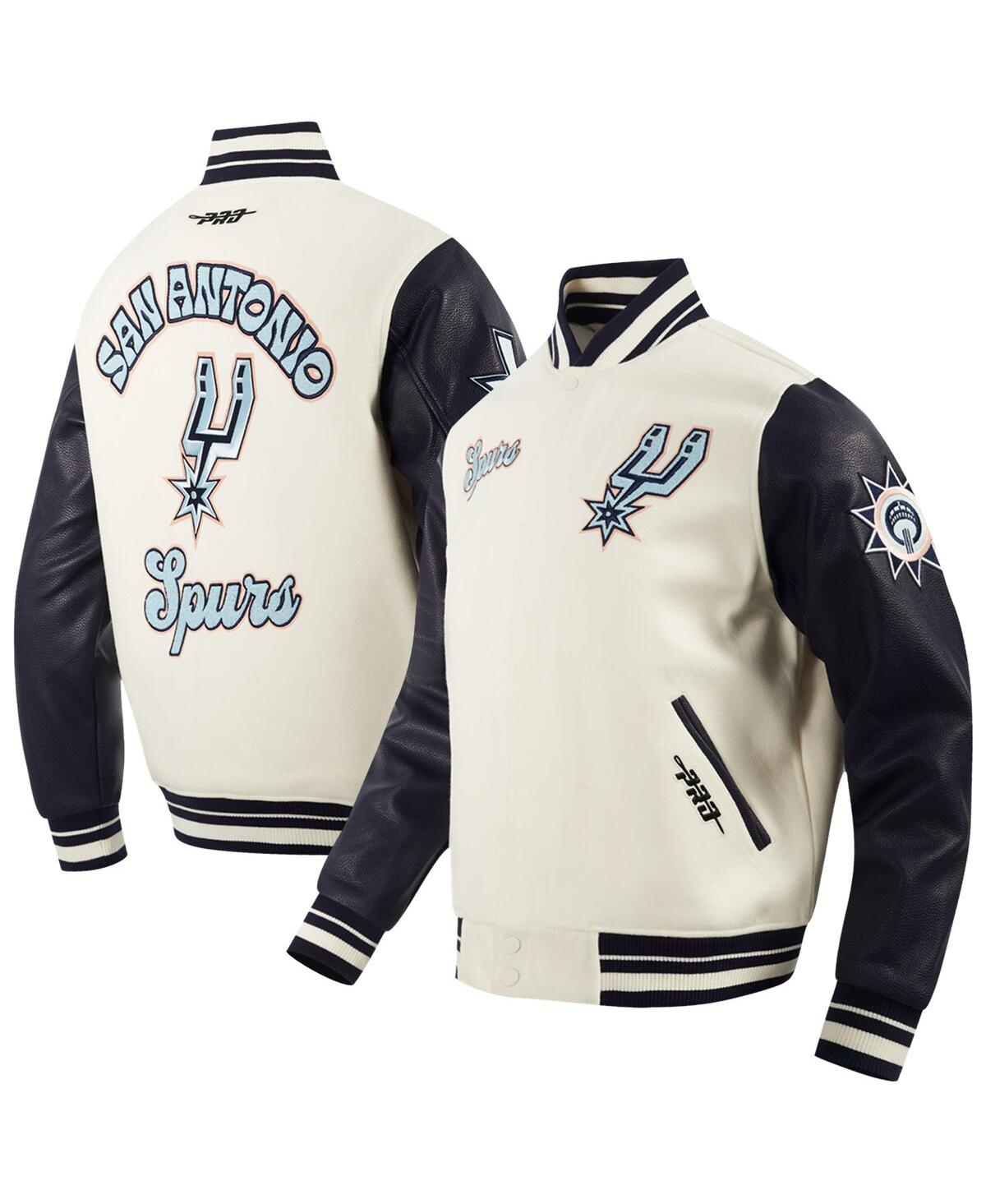 Men's Cream San Antonio Spurs 2024/25 City Edition Wool Varsity Full-Zip Jacket - Cream