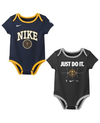 Nike - Newborn Navy/Black&nbsp;Denver Nuggets Just Do It Two-Pack Bodysuit Set