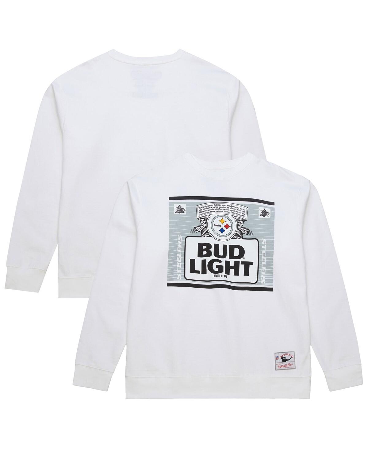 x Bud Light Men's White Pittsburgh Steelers The Crest Pullover Sweatshirt - White