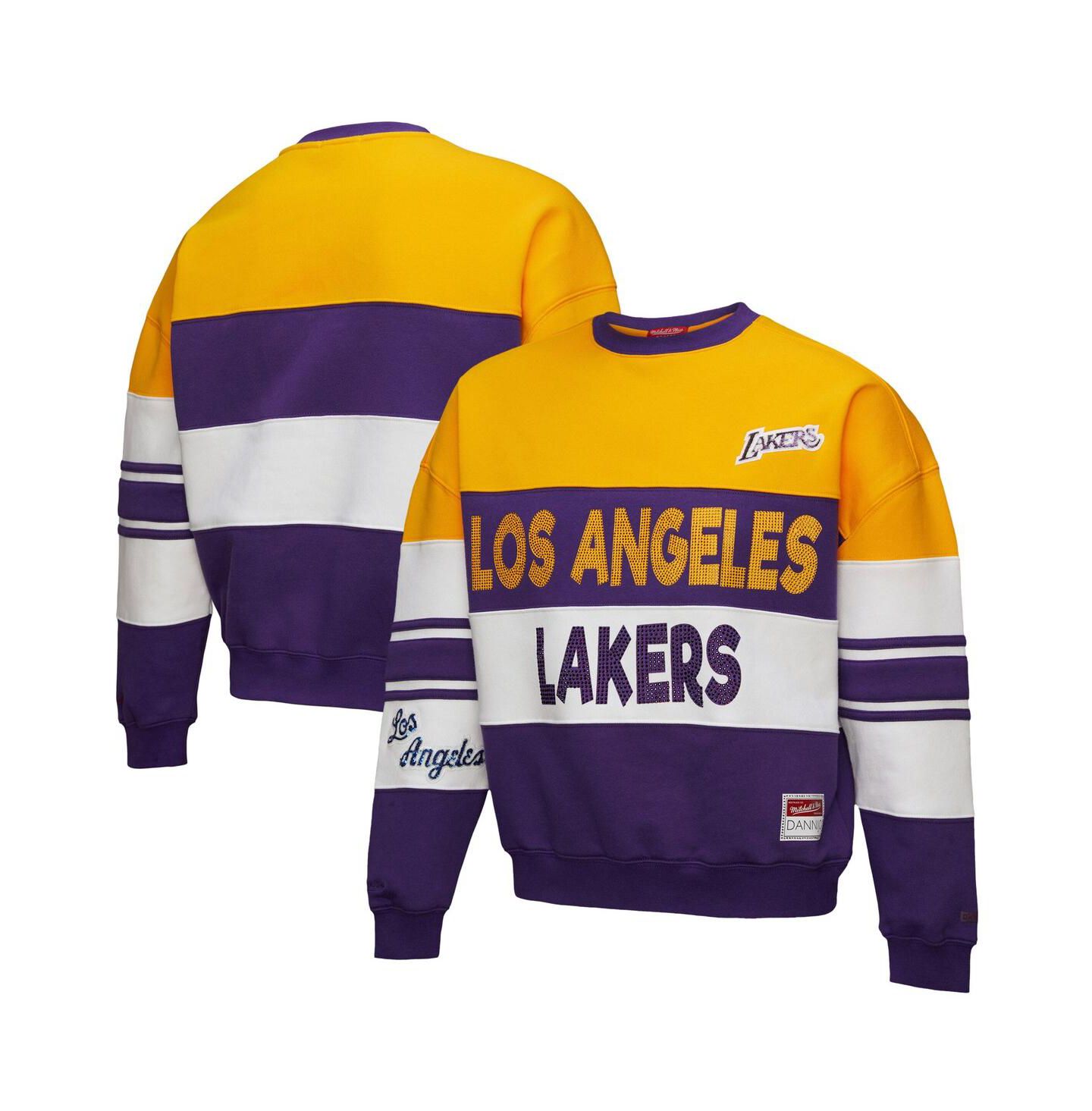 Женская толстовка Mitchell & Ness X Dannijo Gold/Purple Los Angeles Lakers Blocked Pullover — фото 1