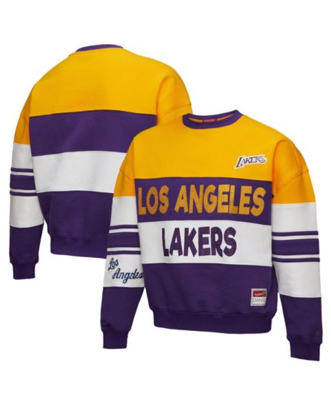 Женская толстовка Mitchell & Ness X Dannijo Gold/Purple Los Angeles Lakers Blocked Pullover
