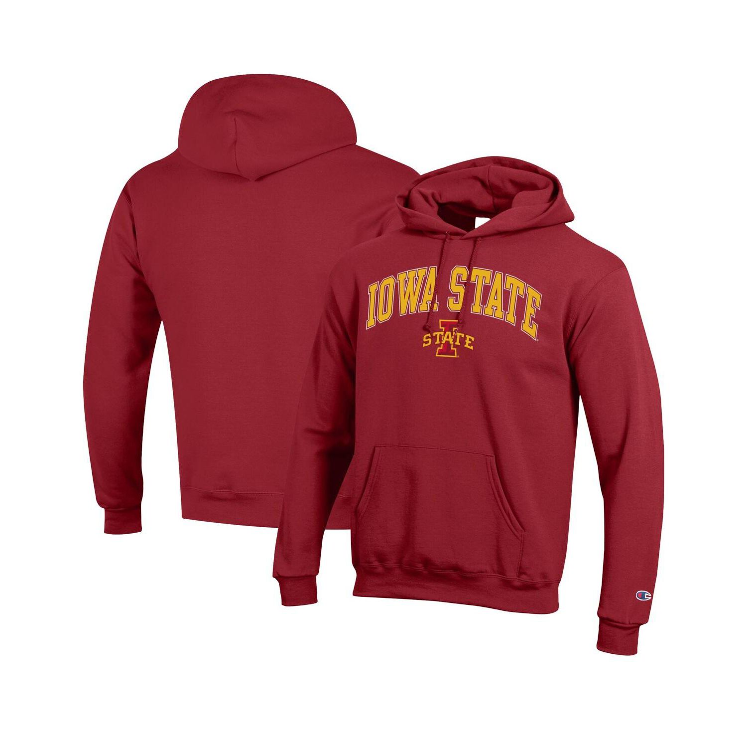 Men's Cardinal Iowa State Cyclones Arched Logo Fleece Pullover Hoodie