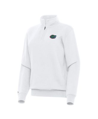 Antigua - Women's White Florida Gators Victory Quarter-Zip Sweatshirt