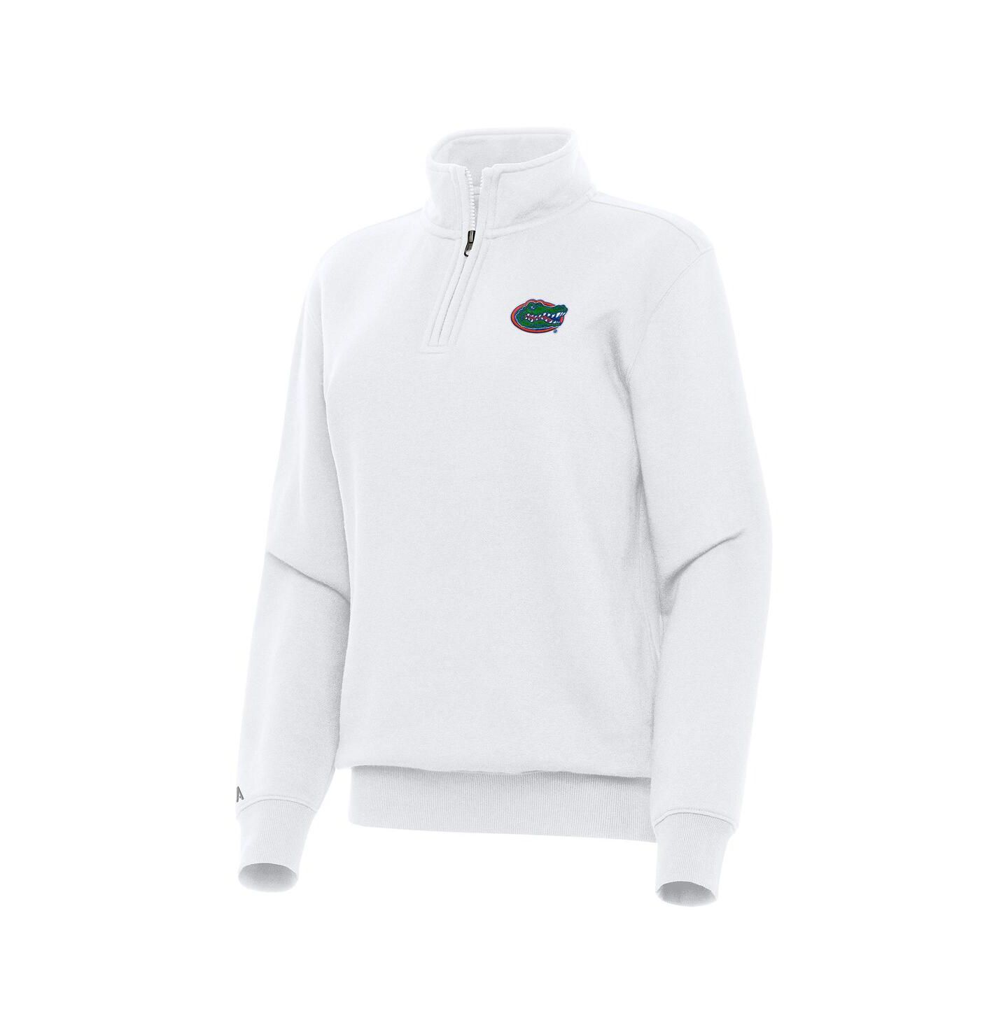 Женская толстовка Antigua White Florida Gators Victory Quarter-Zip — фото 1