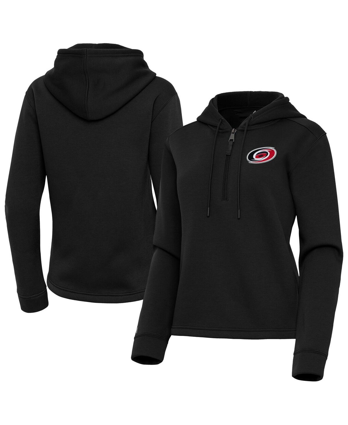 Women's Black Carolina Hurricanes Contemporary Quarter-Zip Hoodie - Black