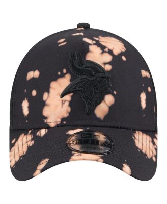 Men's Black Minnesota Vikings Bleached A-Frame 9FORTY Trucker Adjustable Hat