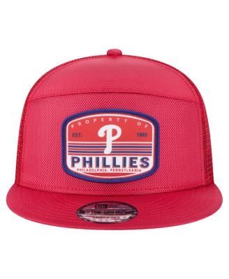Men's Red Philadelphia Phillies Split Panel 9FIFTY Trucker Snapback Hat