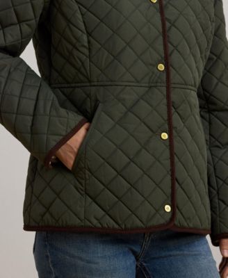 Women's Faux-Sherpa-Collar Quilted Coat