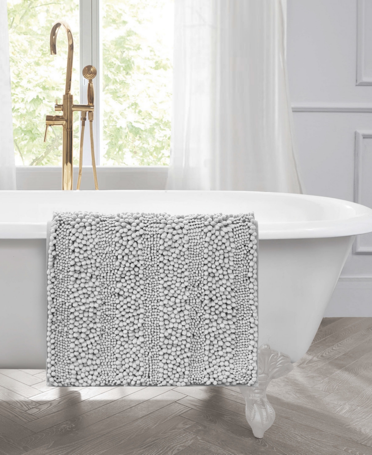 Laura Ashley Astor Chenille Bath Mat, 27" X 45"