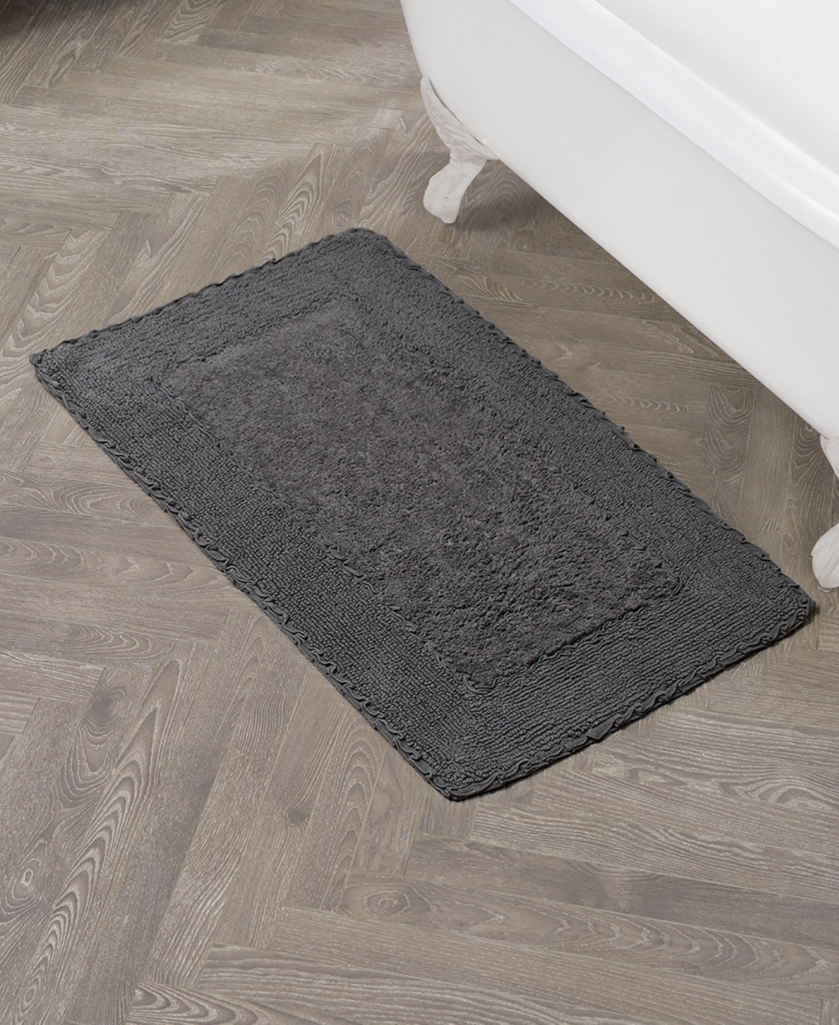 Laura Ashley Cotton Ruffled Bath Rug, 27" X 45"