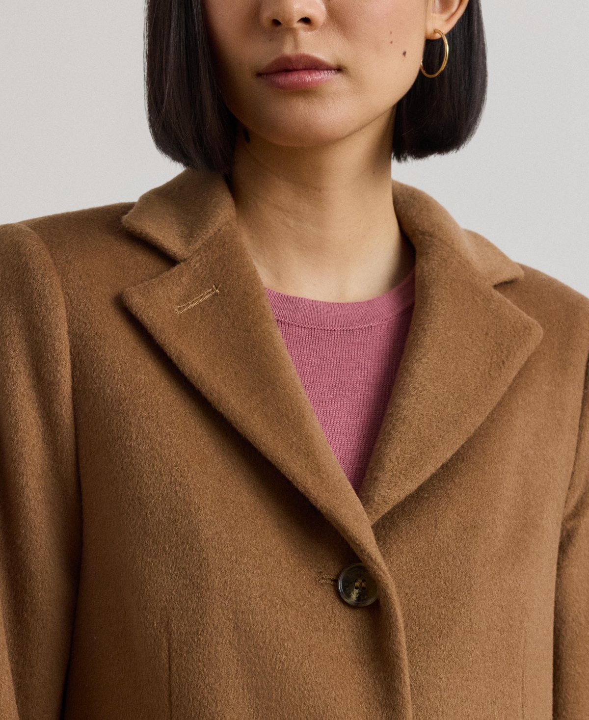 Ralph Lauren Petite Notched-collar Walker Coat In Brown