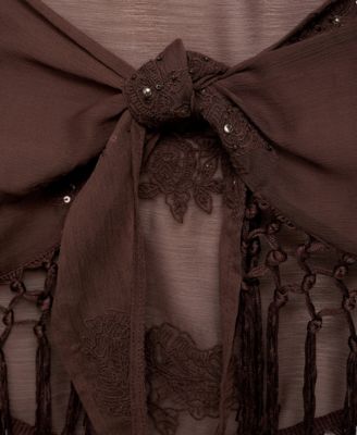 Women's Embroidered Fringe Mini Skirt