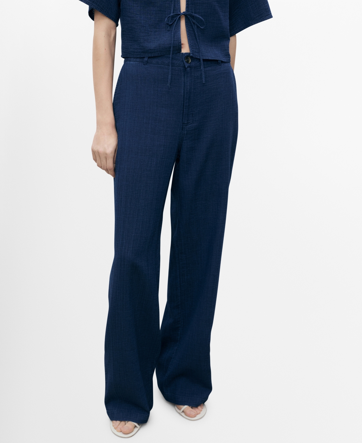 Mango High Waist Flowy Jeans