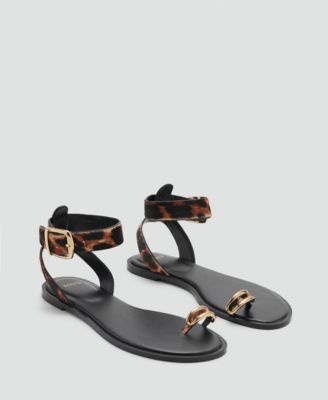 Women's Animal Print Leather Sandals