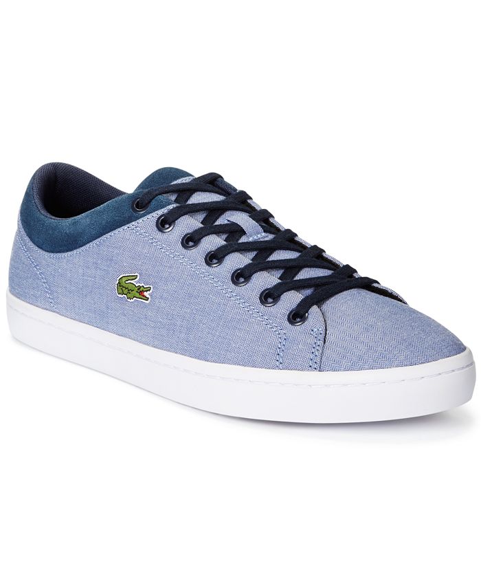 symbol pustes op morder Lacoste Men's Canvas Straightset Lace-Up Sneakers - Macy's