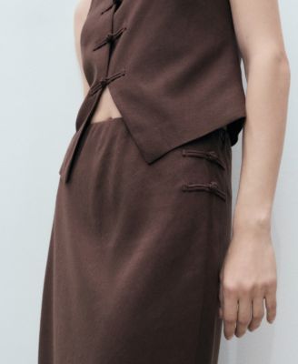 Women's Linen-Blend Straight Skirt