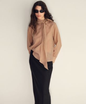 Women's Linen-Blend Straight Skirt