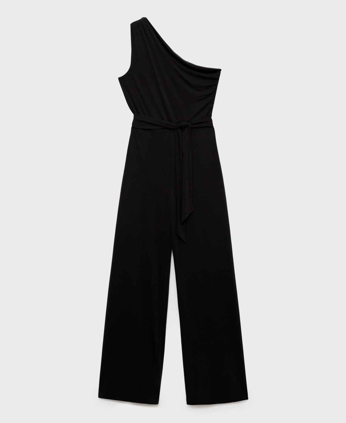 Women's Asymmetric Belt Jumpsuit - Charcoal