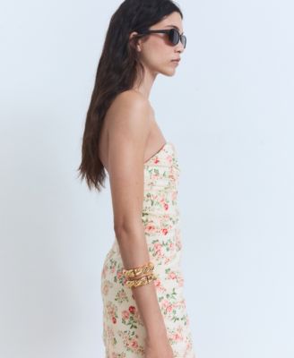 Women's Strapless Floral Dress