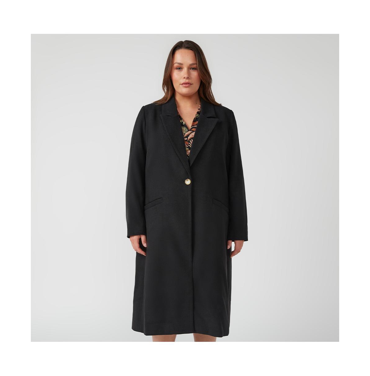 Long Line Black Full-Length Coat - Black