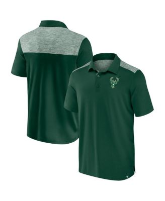 Fanatics - Men's Hunter Green Milwaukee Bucks Iconic Brushed Blocked Polo Shirt