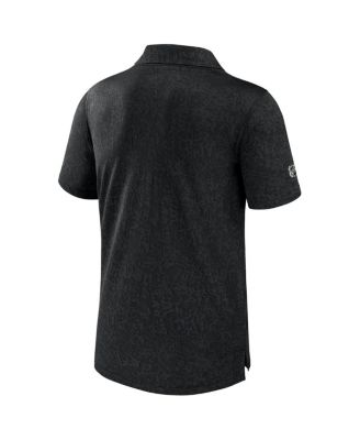 Men's Black NHL-Logo Authentic Pro Jacquard Polo Shirt