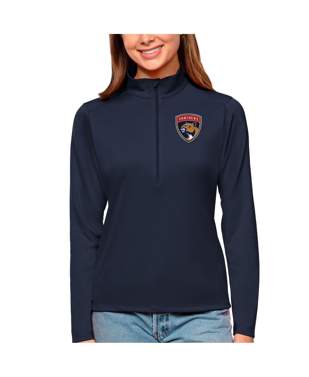 Women's Navy Florida Panthers Tribute Quarter-Zip Pullover Sweatshirt - Navy