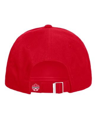 Men's and Women's Red Canada Soccer Club Adjustable Hat