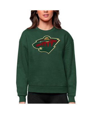 Antigua - Women's Green Minnesota Wild Primary Logo Team Logo Victory Crewneck Pullover Sweatshirt