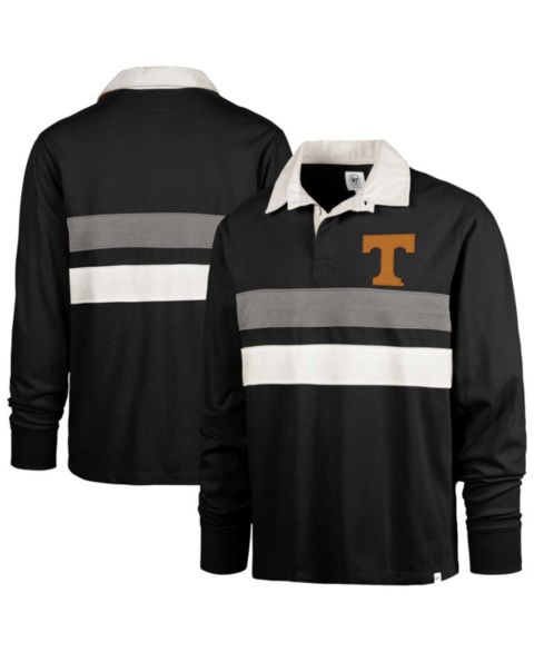 Мужское поло '47 Brand Black Tennessee Volunteers Clubhouse Knox Thames Rugby Long Sleeve Polo