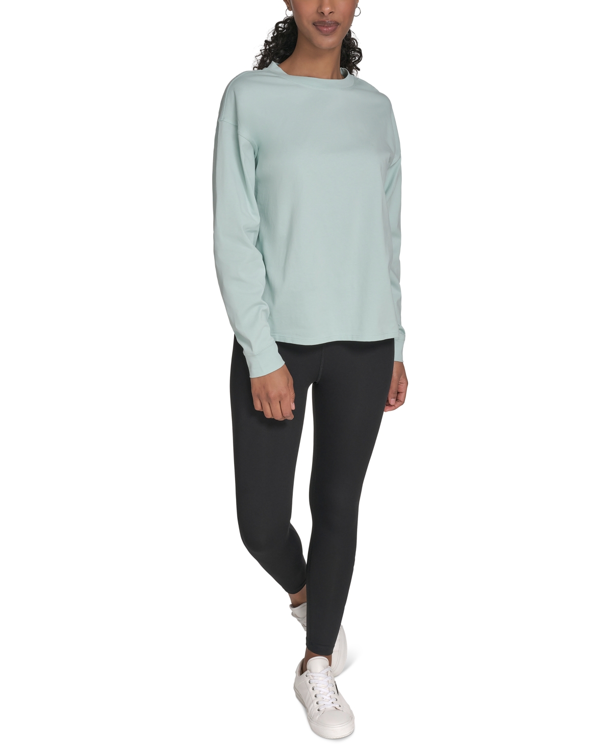 Calvin Klein Performance Women's Long-sleeve Crewneck T-shirt In Blue