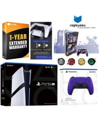 PlayStation 5 Pro with Extra Controller, Dual Charging Dock and MightySkins Decal Voucher Plus 1 Year CPS Extended Warranty