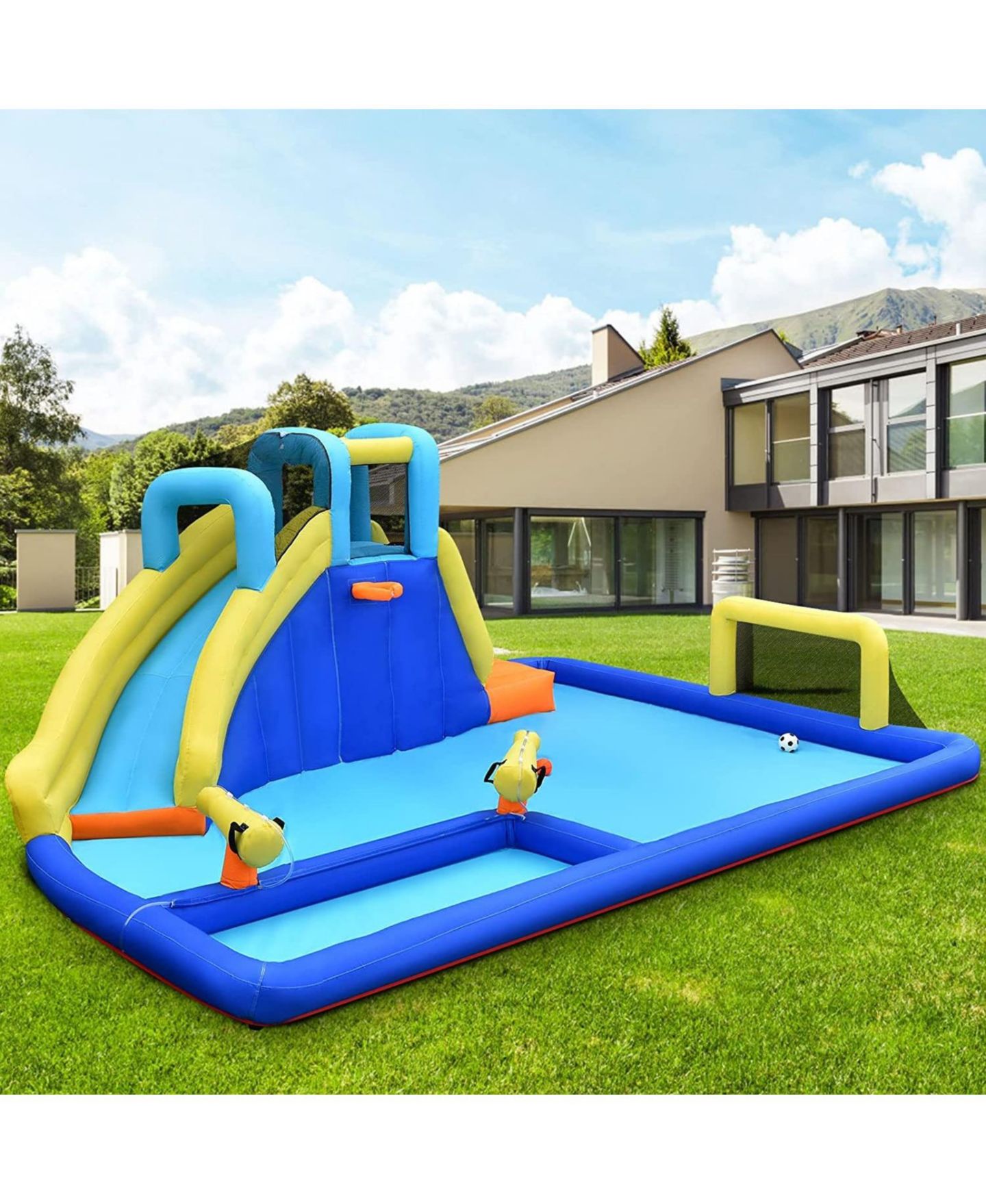 Детские игрушки SUGIFT 6-in-1 Inflatable Water Slides with Blower, Up to 3 Kids, Ages 3-12 — фото 8