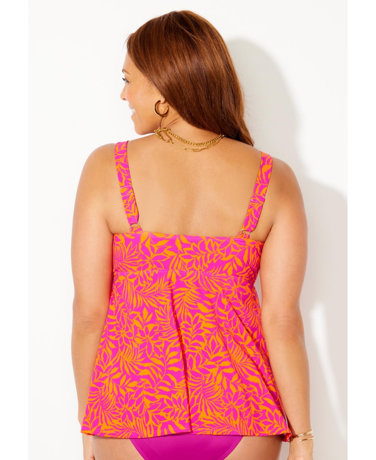 Swimsuits for All Women's V-Neck Flowy Tankini Top