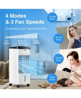 3-in-1 Air Cooler, Quiet Fan w/ Remote, 70° Oscillation, Timer, 3 Speeds, 2 Ice Boxes – Portable for Home/Office