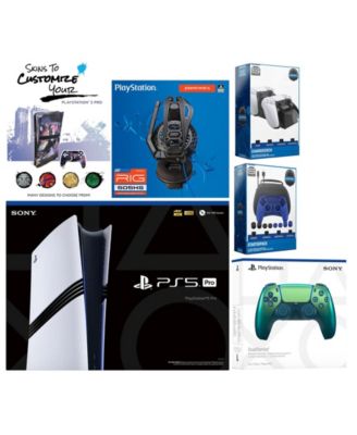 Playstation 5 Pro 2TB of Storage Bundle with Extra Controller, Plantronics Headset, Pro Gamer Kit, Dual Charge Dock and MightySkins Decal Voucher