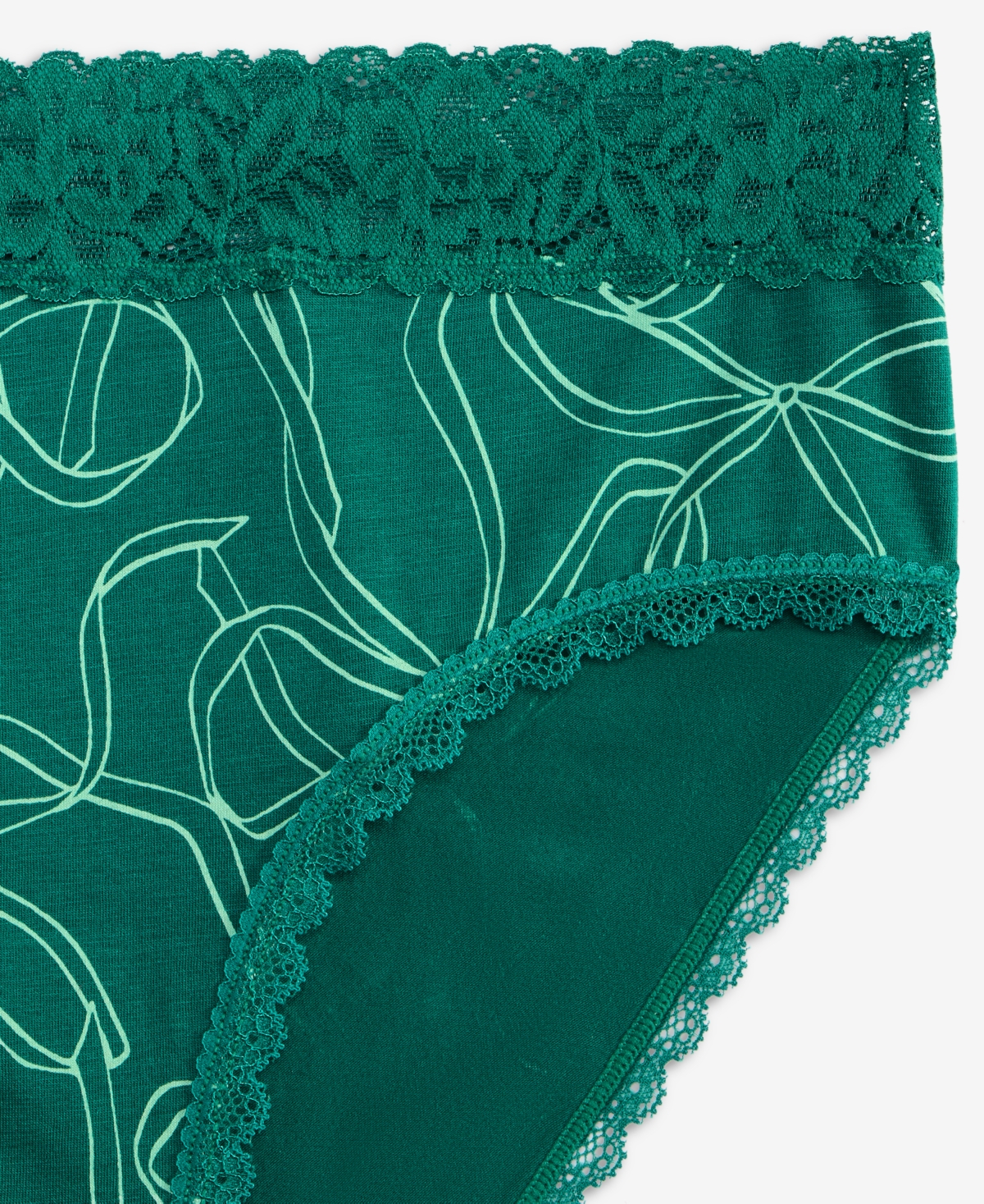 State Of Day Women's Cotton Blend Lace-trim Hipster Underwear, Created For Macy's In Green