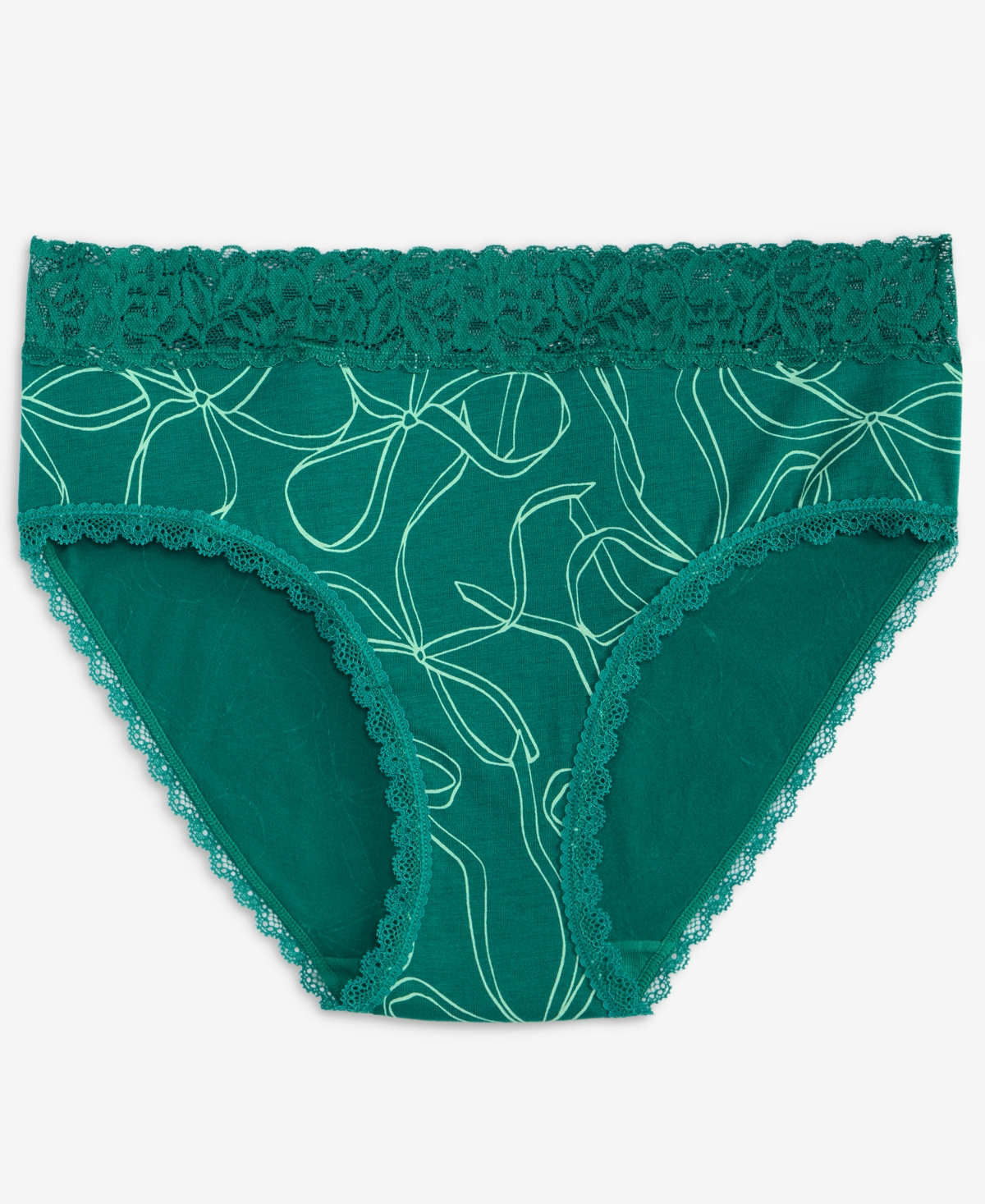 State Of Day Women's Cotton Blend Lace-trim Hipster Underwear, Created For Macy's In Green
